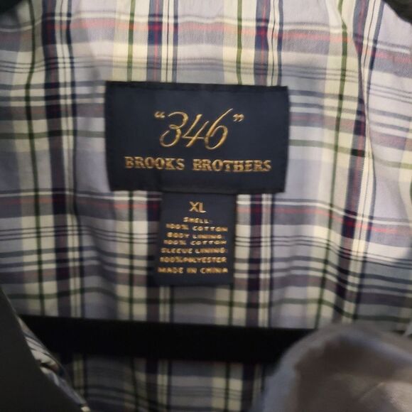 Brooks Brothers 346 Mens XL Field Jacket Solid Navy Outside w/Plaid Interior EUC - Picture 4 of 4